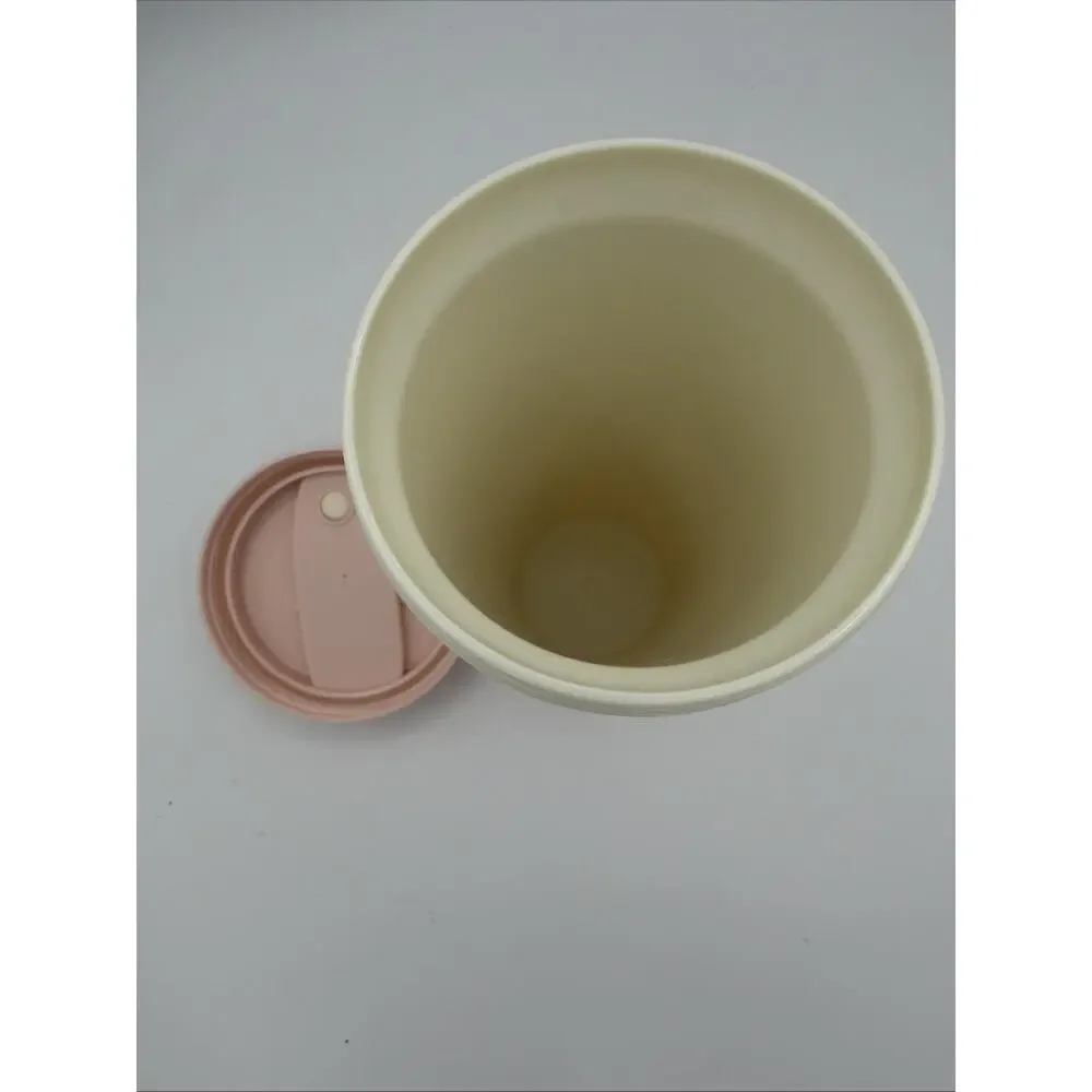 Kate Spade Pink “ Make Mine A Double” Coffee Travel Mug w/Lid BPA Free Plastic